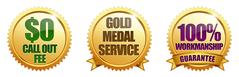 $0 call-out fee, gold medal service and workmanship guarantee